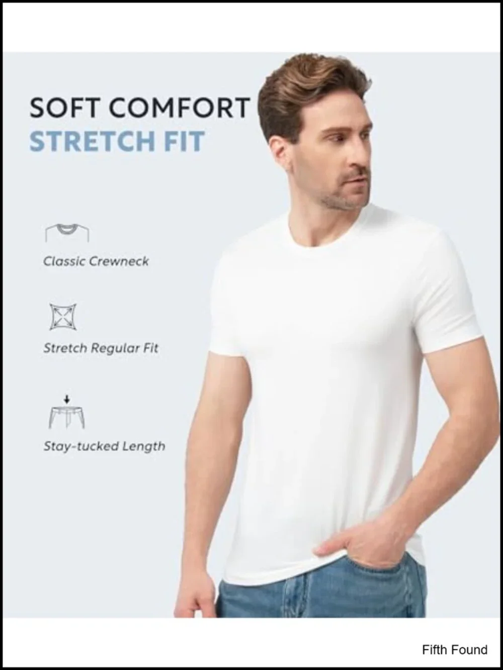Men's Undershirts 3 Pack Crew Neck Quick Dry Bamboo Rayon Stretch T-Shirts